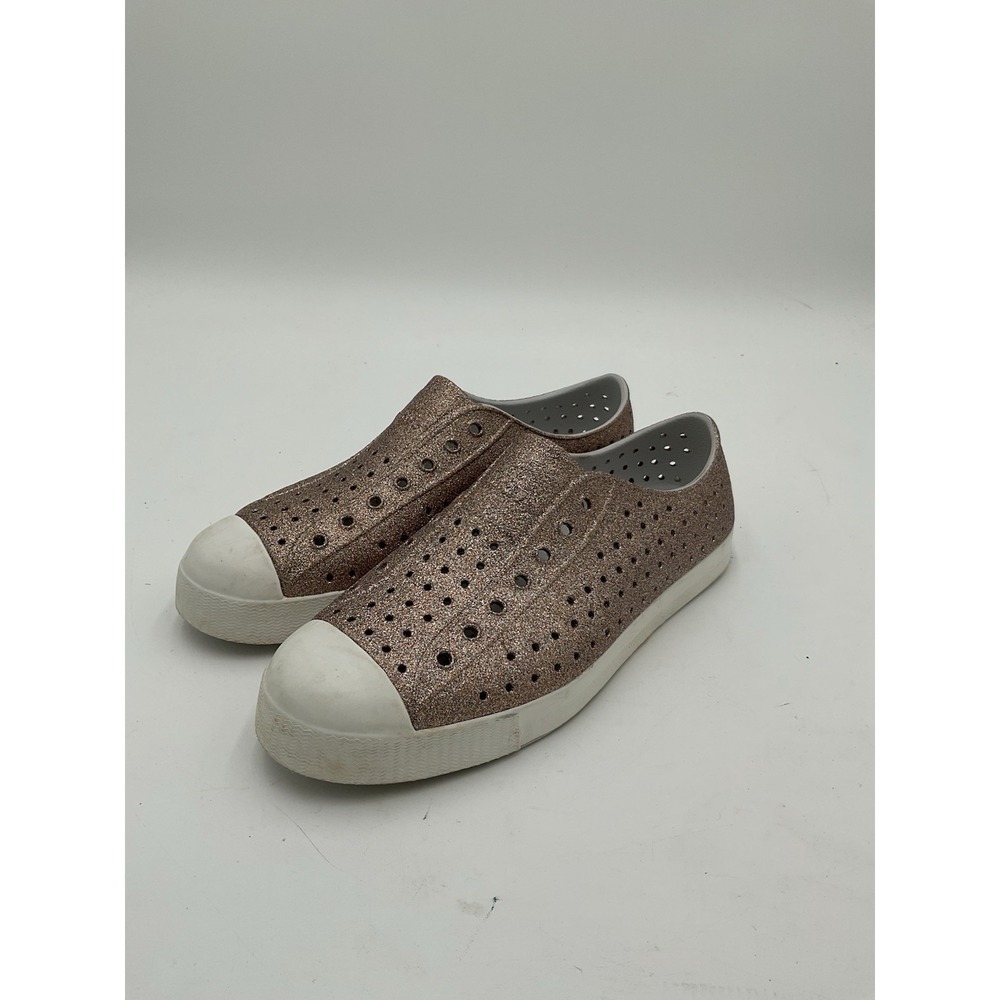 Kids Native Jefferson Bling Gold/Silver Shimmer Shoes size J6